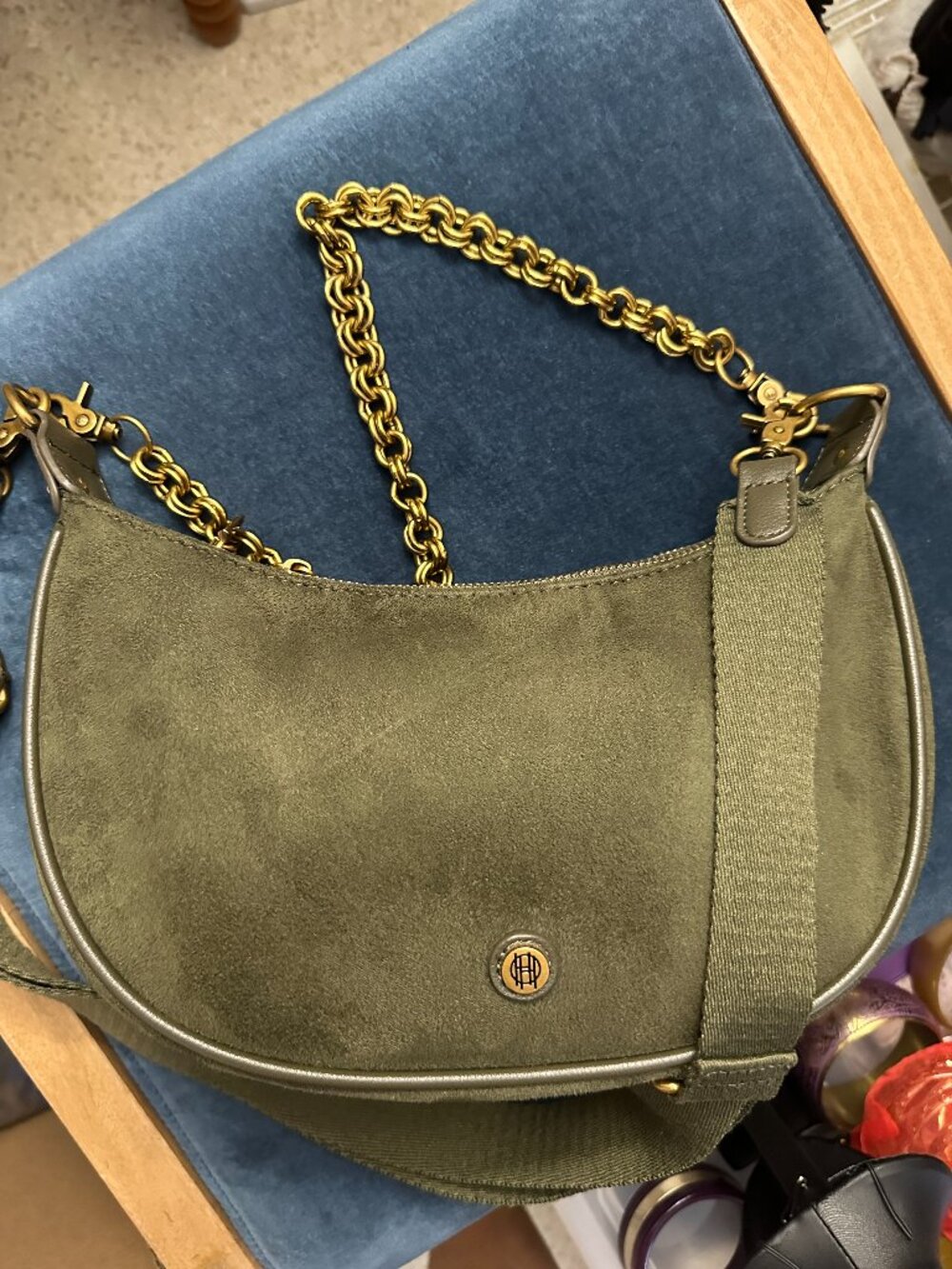 NWOT House of Harlow Faux Suede Moon Bag
